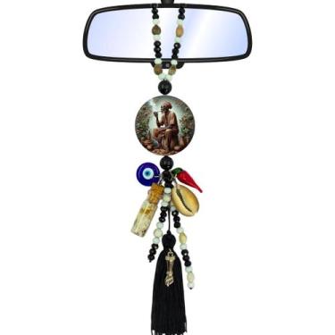 Imagem de Chaveiro Guia Patuá Proteção Preto Velho Retrovisor Carro - Balaio de 