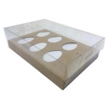 Imagem de 20 Caixas Para 6 Mini Ovo De Colher 50G, Kraft, Páscoa - Embala Crista