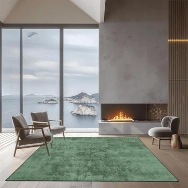 Imagem de Tapete abstrato simples de cor sólida para sala de estar, decoração moderna para casa, varanda, mesas de centro, tapetes para quarto (200 x 300 cm, 78,7 x 118 pol./Flanela-7)