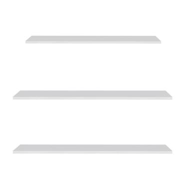 Imagem de Prateleira Flutuante Para Lavanderia Kit 3 Com Suporte Invisível Cp3 Yara Branco - Lumil