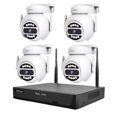 Imagem de 4 Cameras e NVR Full HD 4MP IP Domo Segurança WiFi 5G PTZ Vídeo Sem Fi