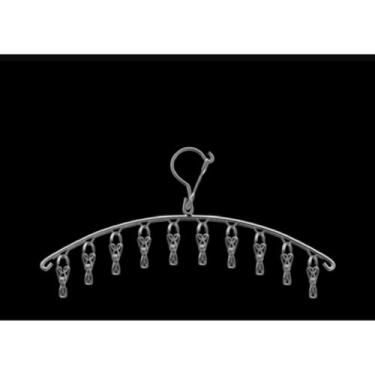 Imagem de Varal 20 Prendedores Roupa Bebe Calcinha Cueca Dobrável Inox(Varalcom 10 Prendedor)