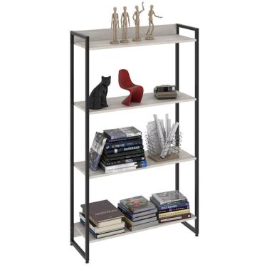 Imagem de Estante Livreiro Dynamica Industrial 80cm 4 Prateleiras C08 Snow - Mpozenato