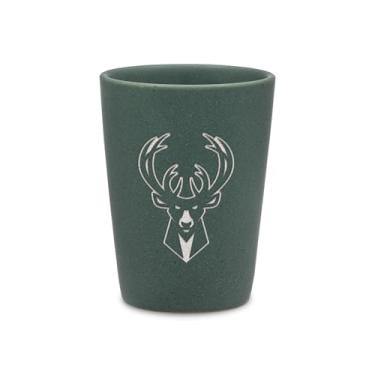Imagem de Rico Industries Copo de tiro de cerâmica NBA Basketball Milwaukee Bucks Sage 59 g para fãs, gravado a laser em vidro colorido moderno de dose única