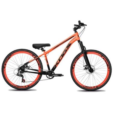 Imagem de Bicicleta Aro 26 KOG Freeride 1x7 – Estilo Grau, Suspensão 29”, Freios a Disco, Aros Vmaxx Neon – Bike Urbana de Alta Performance, Preto Laranja, Adesivo Preto,Vmaxx Laranja