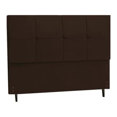 Imagem de Cabeceira Casal 144 Cm New Paris  Marrom para Cama Box Estofada - 