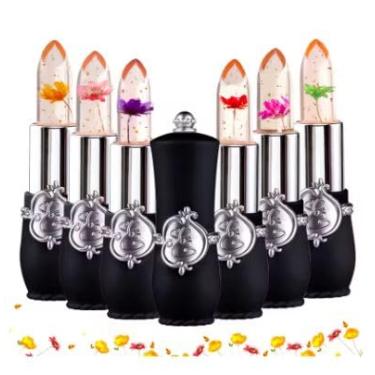 Imagem de Conjunto De Batom De Geléia De Flor, Hidratante De Mudança De Temperatura, Bálsamo Labial De Longa Duração, Brilho De Mudança De Cor Mágica