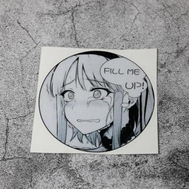 Imagem de Decalques de estilo de carro para anime girl fill me up fita auto caminhão combustível tanque adesivo (C, 13 x 13 cm)