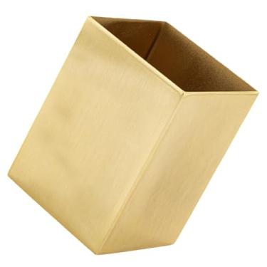 Imagem de HOMSFOU Porta-Canetas De Aço Inoxidável Porta-Lápis Quadrado Organizador De Mesa Materiais De Escritório Pincéis De Maquiagem 2 75 X 2 75 X 3 74 Polegadas