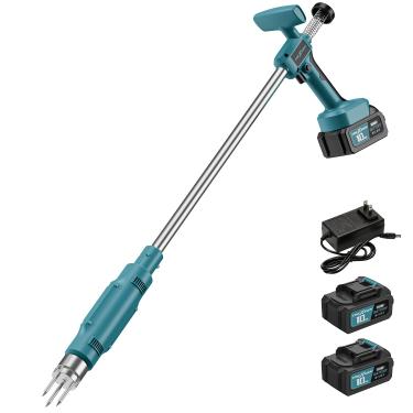 Imagem de TREXEEN Ferramenta extrator de ervas daninhas, ferramenta elétrica de extração de ervas daninhas, alimentada por bateria de 21 V com 2 peças de 3000 mAh, capina de raiz de aço resistente com 3 garras