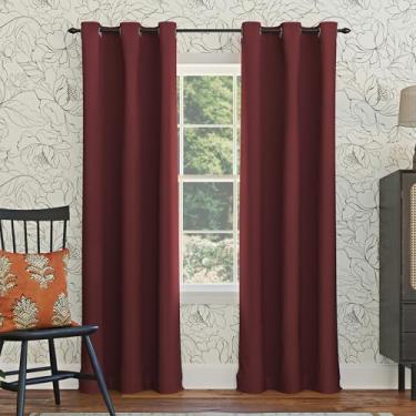Imagem de Sun Zero Easton Blackout Energy Efficient Painel de cortina com ilhós, 101 x 150 cm, vinho
