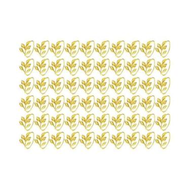 Imagem de Argolas De Guardanapo Vintage Com Folhas Douradas E Prateadas, Elegant