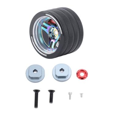 Imagem de RC transmissor volante volante substituição acessório liga de alumínio RC volante Grip para SANWA FUTABA NB4 série dispositivos de controle remoto (Brilhante; 3x2.6mm)