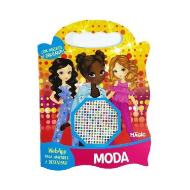 Imagem de Livro - Moda com Desenhos para Colorir e Adesivos Brilhantes