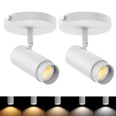 Imagem de AIBISOD Holofotes De Teto Com Zoom 5 Cores, Luminárias Internas, Ângulo Feixe Ajustável 15 A 60°, Holofote Direcional Regulável 10 W, Montagem Embutida Para Sala Estar, Quarto, Cozinha, Branco, Paco