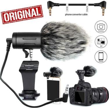 Imagem de Microfone Direcional Condensador Profissional Shotgun Para Celular Câm