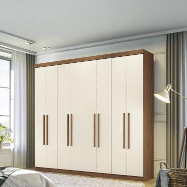 Imagem de Guarda-Roupa Casal Santos Andirá Master New com 8 Portas, 4 Gavetas e 10 Prateleiras – 238,8cm de largura