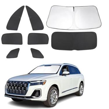 Imagem de TINGLU Persianas de janela para Audi Q7 SUV 2016-2025 acessórios lateral cobertura de janela completa acampamento traseiro triangular para-brisa para-sol sol raios UV proteção de privacidade 8 peças