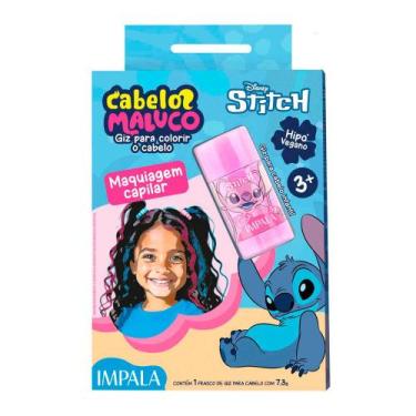Imagem de Kit Maquiagem Impala Stitch Disney Giz Cabelo Maluco 3+ Anos 7,3g