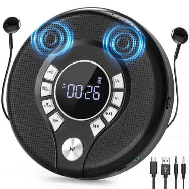 Imagem de Leitor de CD portátil Greadio com bateria recarregável de 2000mAh