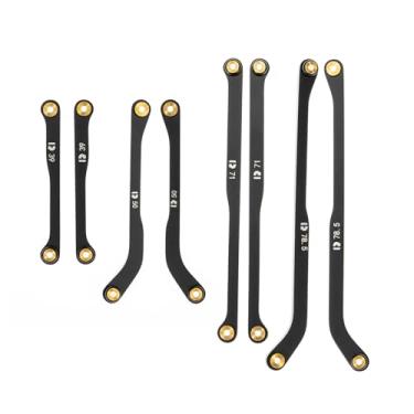 Imagem de RampCrab High Clearance 4 Links Set for SCX24 Gladiator & Dodge Power Wagon, Steel Links Set, Upgrade Parts for SCX24, Axial 1/24 RC Crawler Car Upgrade Accessories, 8Pcs, Black