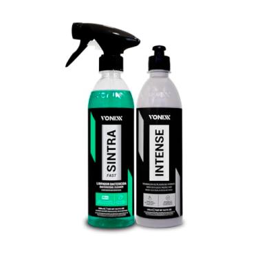 Imagem de Kit Limpador Bactericida Sintra Fast 500ml + Restaurador de Plásticos Intense 500ml Vonixx