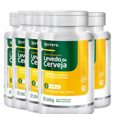 Imagem de Kit 5 Levedo de Cerveja Nutrye 400 Comprimidos – Suplemento Alimentar Natural com Vitaminas do Complexo B, Cromo e Fibras – 125g