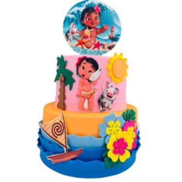 Imagem de Bolo Fake Moana Baby Rosa - Catavento Festa dos Sonhos