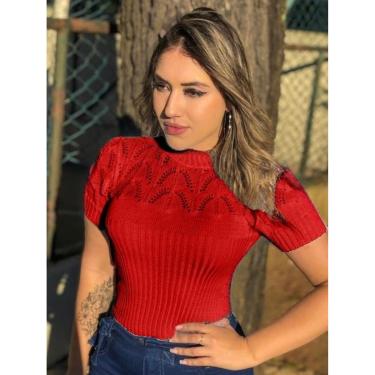 Imagem de Blusa Tricot Manga Curta Gola Alta-Feminino