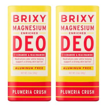 Imagem de BRIXY Desodorante de magnésio, controle eficaz de odores com ceramida e niacinamida para a saúde da pele, sem alumínio, sem bicarbonato de sódio, desodorante de pele sensível, vegano, sem plástico
