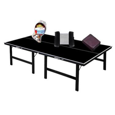 Imagem de MESA PING PONG PRETA MDP 1010 KLOPF + Kit 5055 + Rede Retrátil Preta +