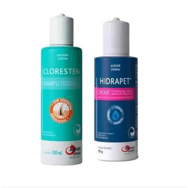 Imagem de Shampoo Cloresten 200ml + Hidrapet Creme 100g Cão Cães Gato