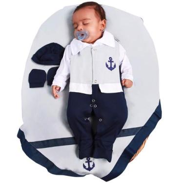 Imagem de Saída de Maternidade Menino Aconchego Marinheiro 05 Peças P - Amora Ba