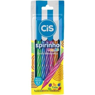 Imagem de Kits 5 Cores Caneta Esferográfica 0.7mm Spirinho Scents - CIS