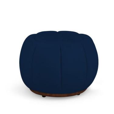 Imagem de Puff Decorativo Orgânico Fixo Nuvem Veludo - Loja Sheep, Azul escuro
