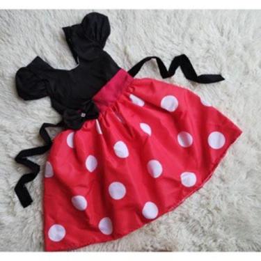 Imagem de Vestido Infantil Menina Simples Vermelho Bolinhas Brancas (Minnie) - a