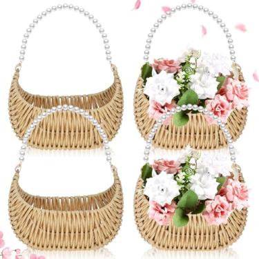 Imagem de Taiyin 4 peças de cesta de vime de vime de vime de meia lua de vime de vime de vime de vime de vime de vime de ratã para piquenique, piquenique, jardim, decoração de casa