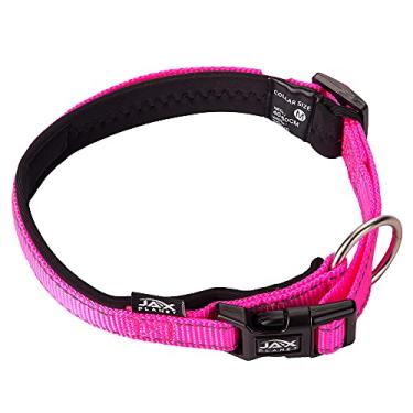 Imagem de Coleiras coloridas de toque macio para cães – [ZEC] Coleiras acolchoadas de neoprene premium com fecho de pressão para cães com coleira reflexiva para cães médios e grandes [rosa choque]