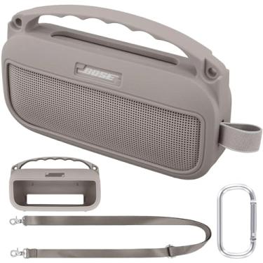 Imagem de co2CREA Capa de silicone macio de substituição para alto-falante portátil Bose SoundLink Flex 2ª geração/Bose SoundLink Flex Bluetooth (capa de silicone, capa de arenito)