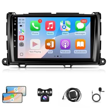 Imagem de Leadfan Estéreo automotivo Android para Toyota Sienna 2011 2012 2013 2014 rádio sem fio CarPlay Android Auto, tela sensível ao toque IPS de 9 polegadas para unidade Sienna Head Unit BT/FM/GPS/WiFi/SWC