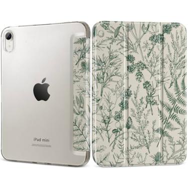 Imagem de DONGKE Capa inteligente para iPad mini 7 (A17 Pro) 2024 e iPad mini 6 2021 de 8,3 polegadas, capa traseira translúcida fina e dobrável para iPad mini 7ª/6ª geração [despertar/hibernar automaticamente