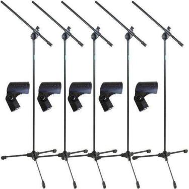 Imagem de Pedestal Microfone Suporte Kit C/5 Pçs + Cachimbos Ask Tpl