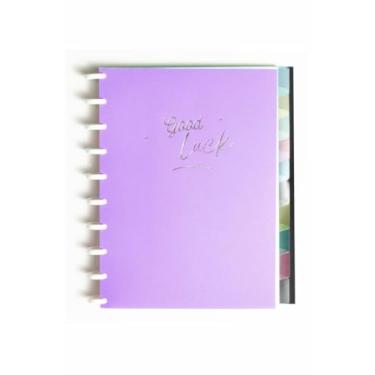 Imagem de Caderno Universitário 50 Folhas Disco Capa PP com estojo régua e 10 divisórias, PP, (20x28 cm), Lilás, Romitec