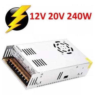 Imagem de Fonte Chaveada Alimentação 12v 20A 240W Para Elétricos Automotivo CFTV