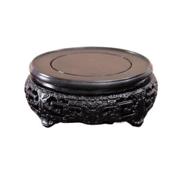 Imagem de ZzleoyuUUs-12 Suporte de exibição base circular roxo sândalo bonsai pedestal de vaso, base de exibição de aquário suporte de decoração (médio)