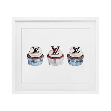 Imagem de Stupell Industries Impressão emoldurada branca de cupcake de padaria luxuosa design sob vidro por Amanda Greenwood, 43 x 53 cm