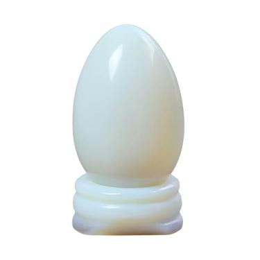 Imagem de Casaper Opalite Egg with Stone Stand, Polished Healing Figurine, 1.7" Decorative Sculpture for Home Office Yoga Meditation