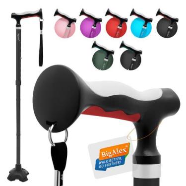 Imagem de Bastão de caminhada BigAlex, alça leve dobrável de TPR