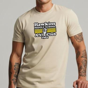 Imagem de Camiseta Stranger Things Hawkins Masculina Nerd Geek Algodão Hawkins M