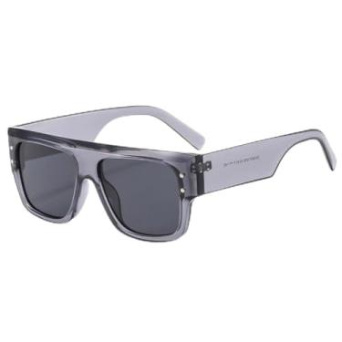 Imagem de Óculos de sol vintage de luxo, grandes, punk, feminino, esportivo, ciclismo, UV400 (cinza)